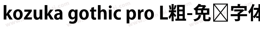 kozuka gothic pro L粗字体转换